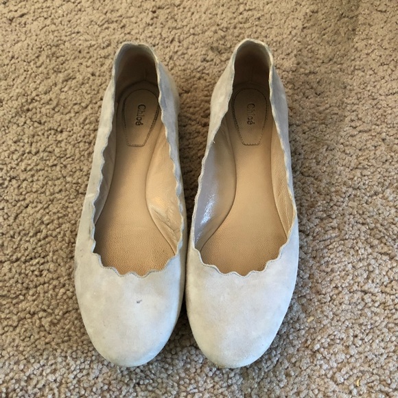 grey suede ballet pumps